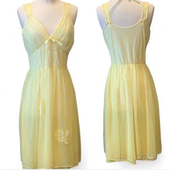 Vintage Yellow Slip Dress - Picture 1 of 4